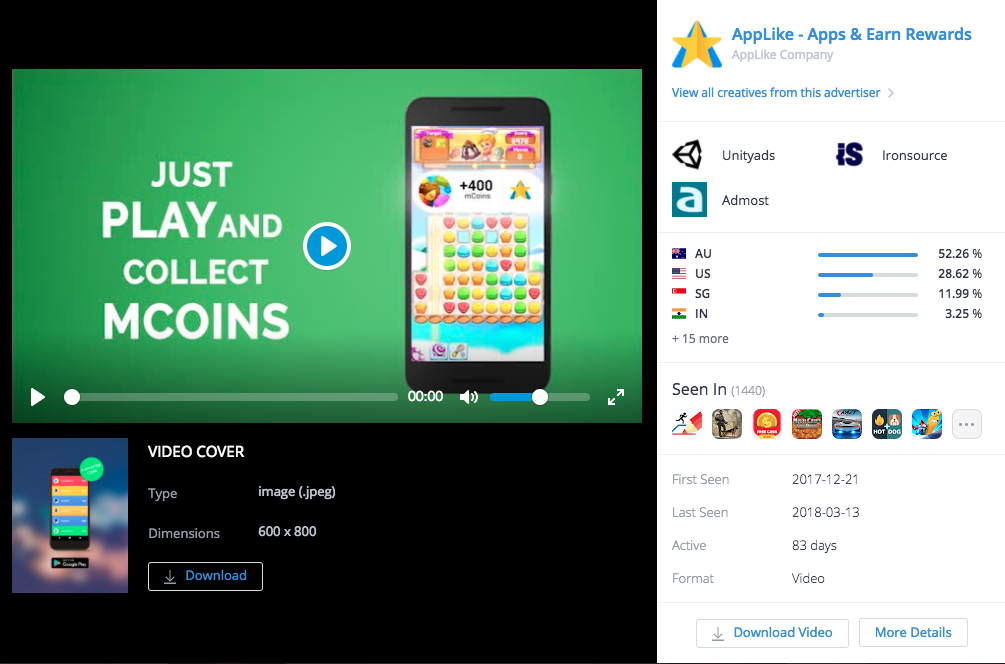 Top Ad Creative ofAppLike - Apps & Earn Rewards by Applike Company