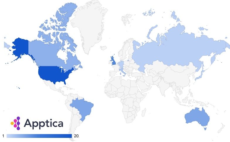 Time trackers ranking on the map