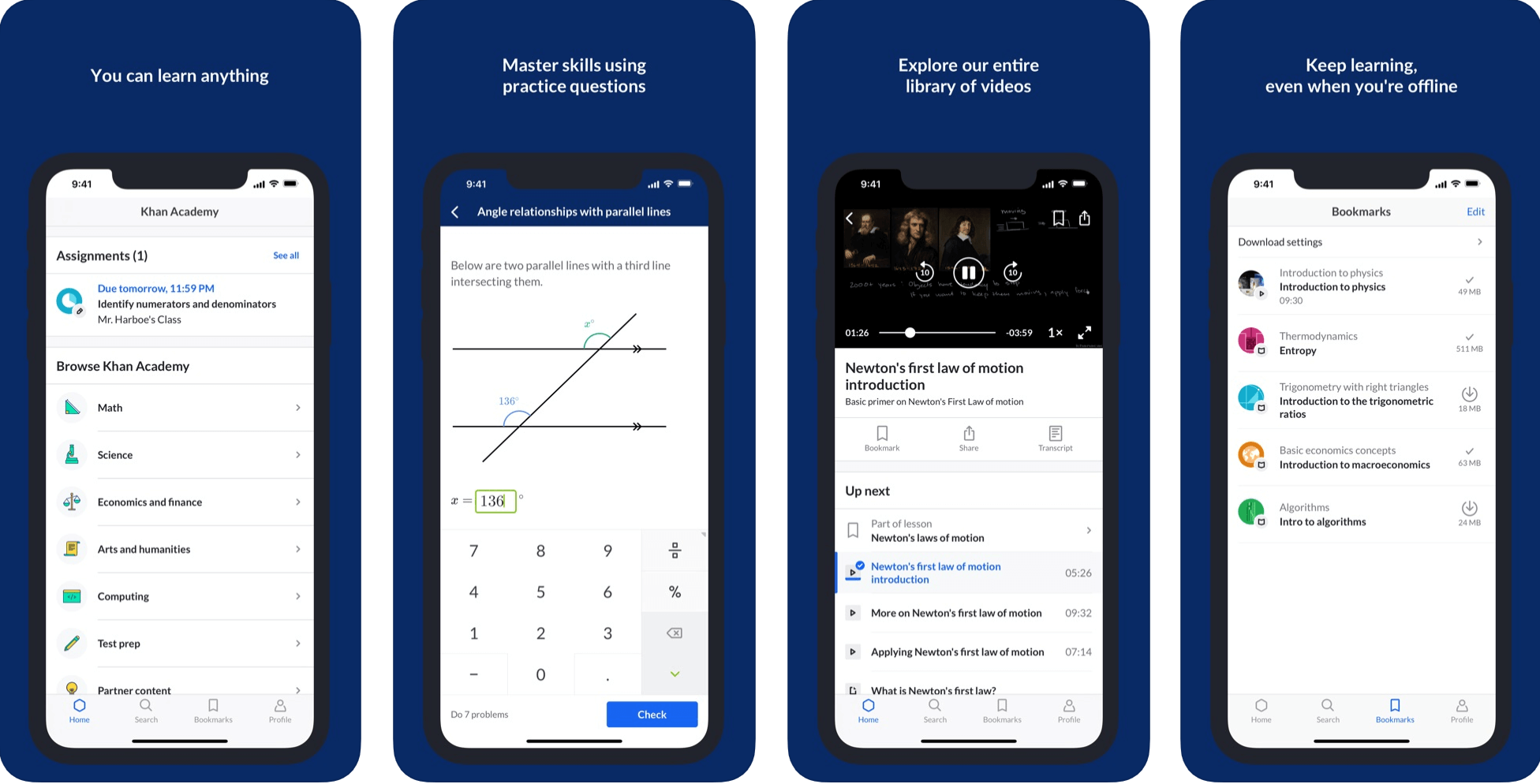 An educational app Khan Academy teach and engage at the same time