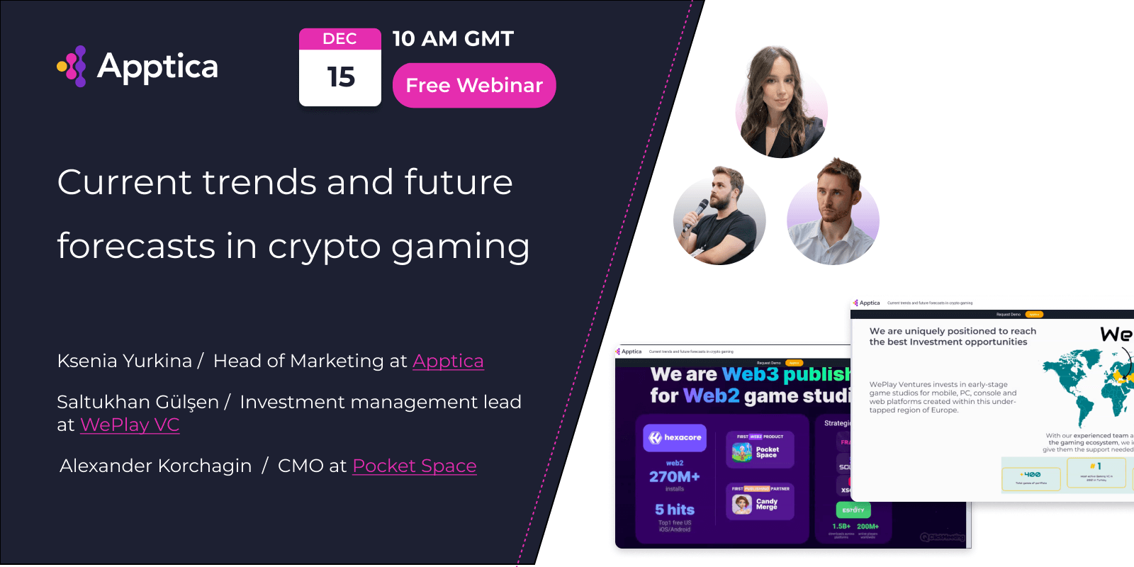 Webinar: Current trends and future forecasts in crypto gaming
